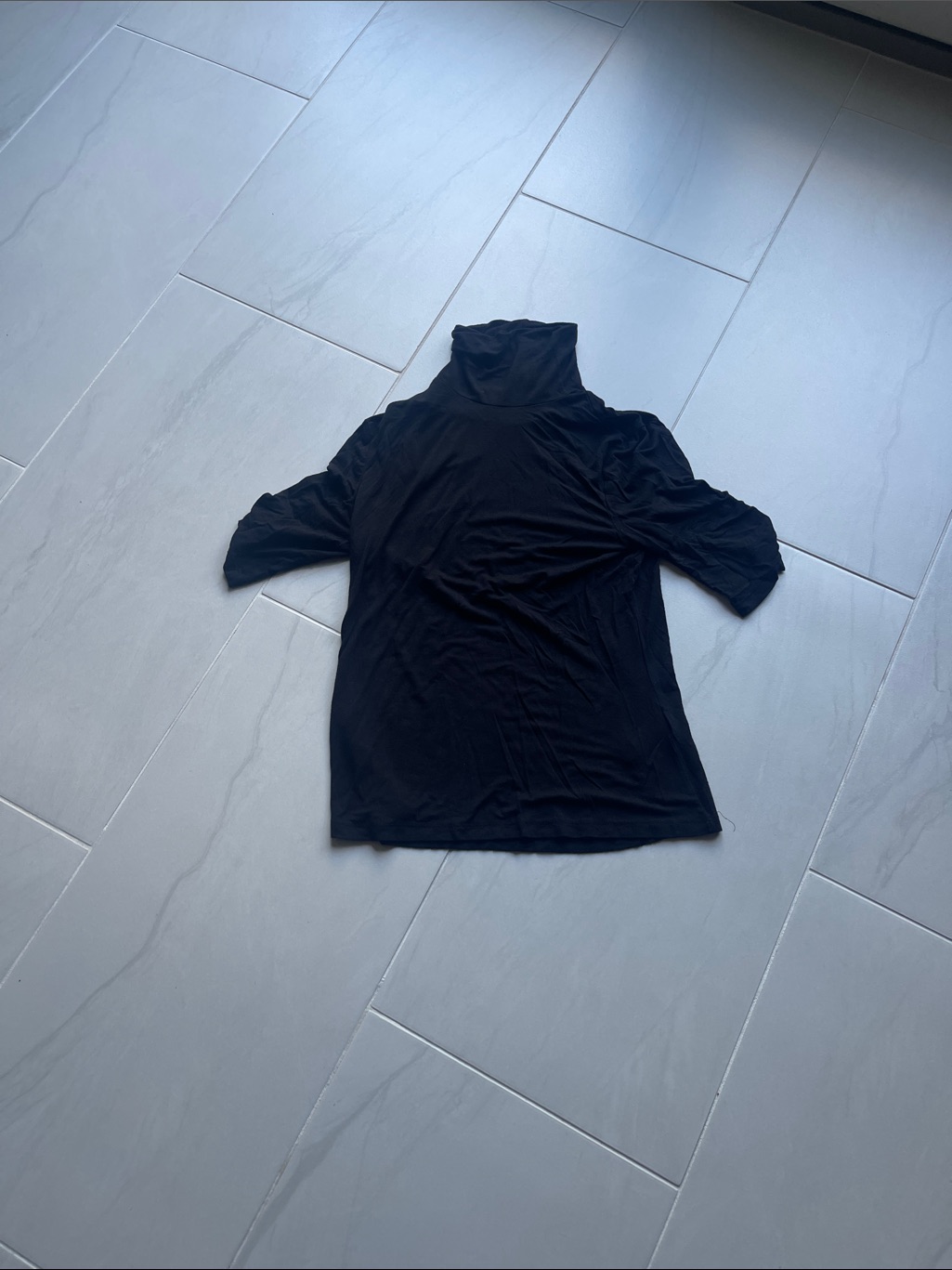 H&Mblack Turtleneck Short-Sleeve Women's Top